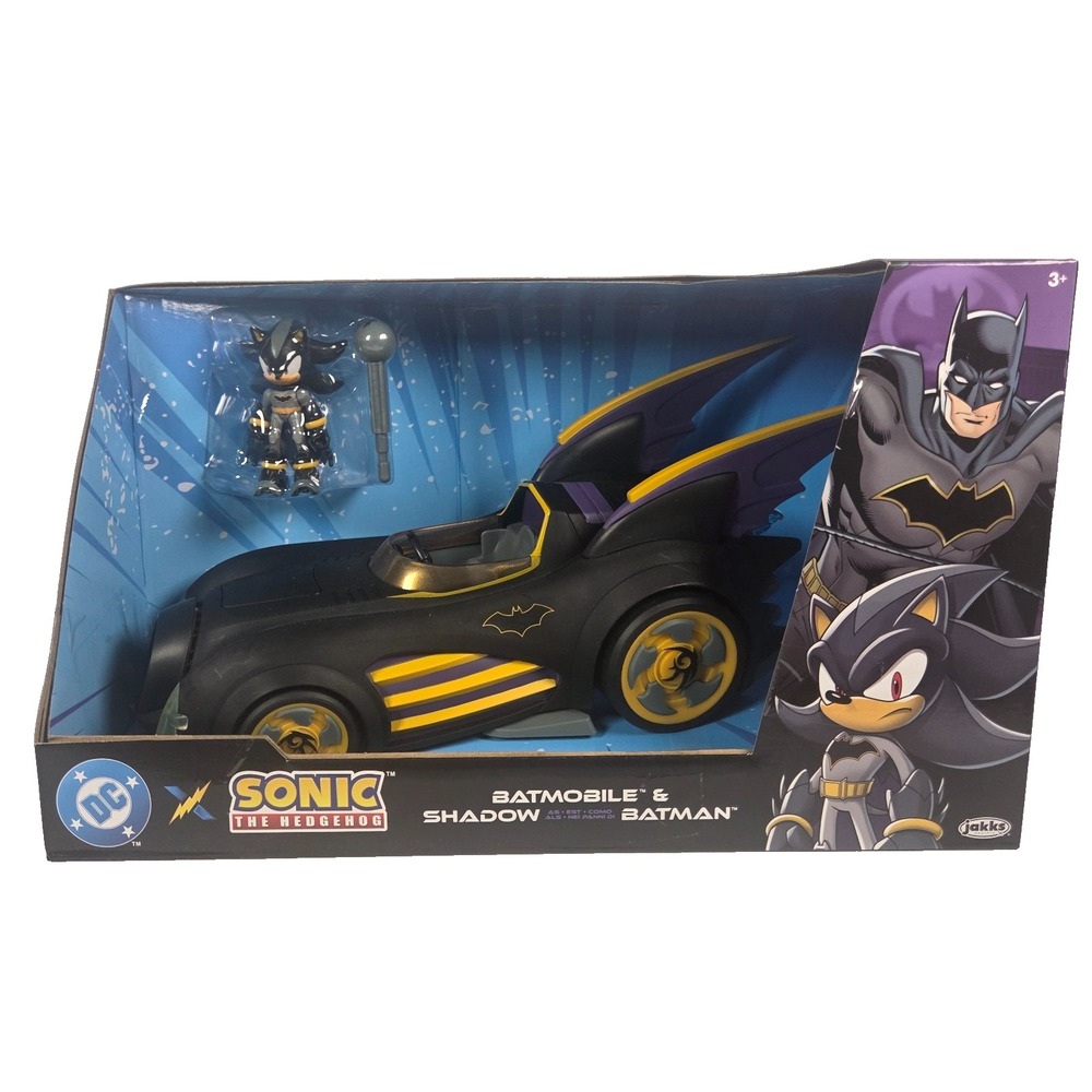 JAKKS Pacific DC x Sonic Batmobile Shadow as Batman Figure Set New Crossover 3in
